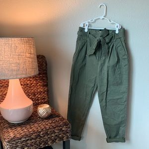 Paper Bag Crop Pants